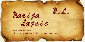 Marija Lajšić vizit kartica